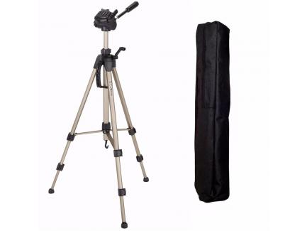 Kit Tripé Com Cabeça Greika E Bolsa Prata Wt-3750