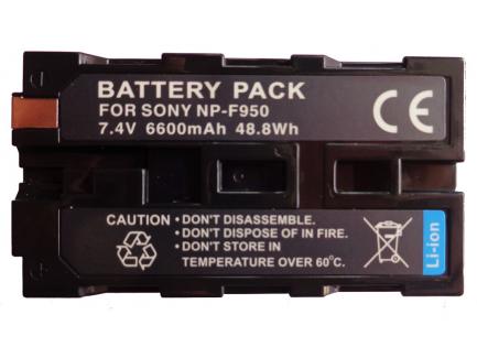 Bateria Para Cmera Sony Np-F950 F960 F970 E Iluminador Led 7800mah 7.4v 57.7wh 8 Horas 