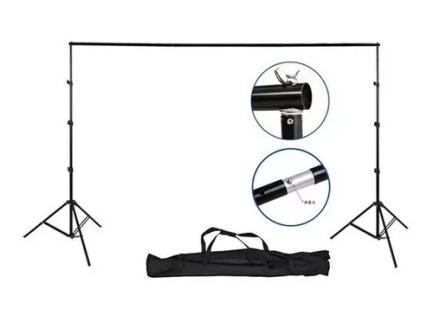 Kit Suporte Fundo EstDio Para Tecido Com 4 Barras Modulares De 75cm At 3m + 2 TripS De At 3m Ys300 Greika 