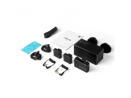 Microfone Lapela Duplo Wireless Sem Fio Com 2 Transmissor 1 Receptor E Carregador Lark 150 Hollyland 