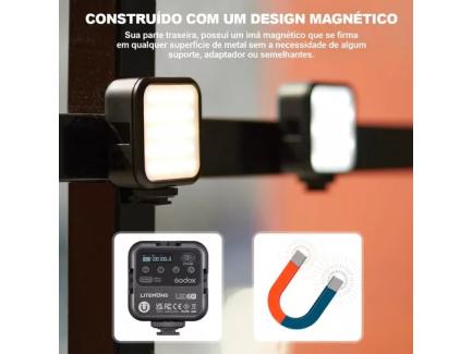 Suporte De Mo Com 2 Led6r Rgb 12w E Difusor Com Bateria Interna + Suporte De Celular Godox *De R$ 775,00 Por: