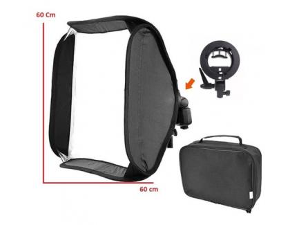 Softbox Flash Speedlite Com Suporte E Grid Sfgv 60x60cm Godox 