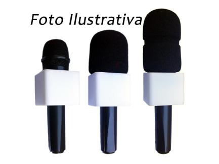 Canopla Para Microfone De Mo Acrlico Quadrada Branca