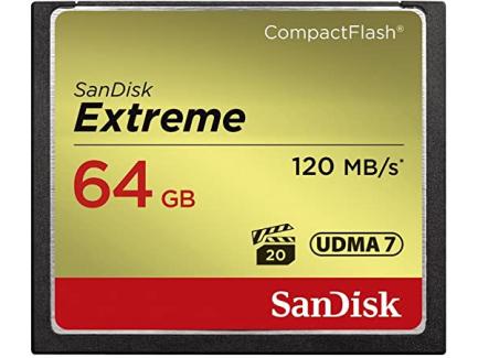 Carto De Memria 64gb Sandisk 120mbs Compact Flash Extreme