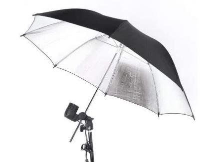 Sombrinha Refletora Estdio Prata Preta 91cm Bs-40 Greika 