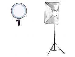 Kit Iluminao Softbox 50x70cm Ledmax45 2700k A 5500k 45w Bivolt 24v 2a Com Trip Greika 