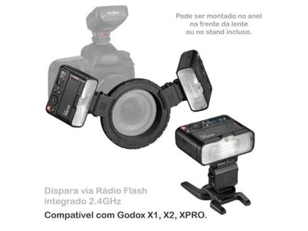 Kit Flash Twin Com 2 Flash Macro Compacto Mf12 + Anel + Adaptadores Godox *De R$ 3.359,00 Por: