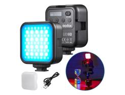 Iluminador Led Mini Rgb Acoplável Com Difusor E Bateria Interna 6w Led6r Litemons Godox