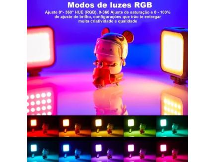 Suporte De Mo Com 2 Led6r Rgb 12w E Difusor Com Bateria Interna + Suporte De Celular Godox