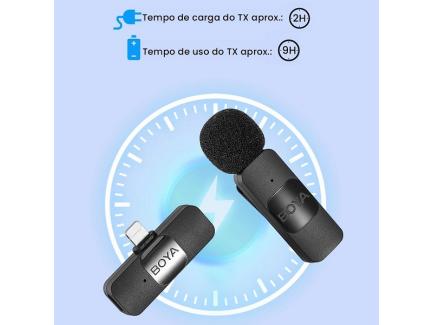 Microfone Lapela Duplo Sem Fio Usb-C Android Smartphone By-V20 Boya