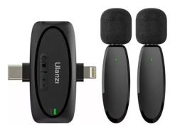 Microfone Lapela Duplo Sem Fio Para Iphone E Android V6 Ulanzi